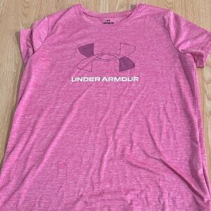 Under Armour Kids Heathered Pink Tee